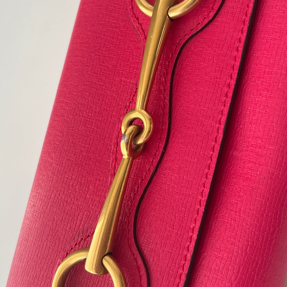 Gucci Leather Continental Wallet With Horsebit in Fuchsia/ Pink - Picture 8 of 15